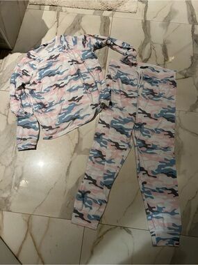 PJ Salvage Camo Sweatpants & Top - Pink, Blue, Gray